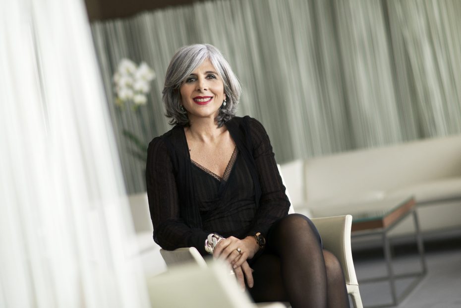 a woman sitting on a chair